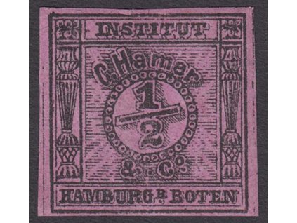 Hamburg, 1861, 1/2 Sch Boten-Marken, MiNr.1, (*)