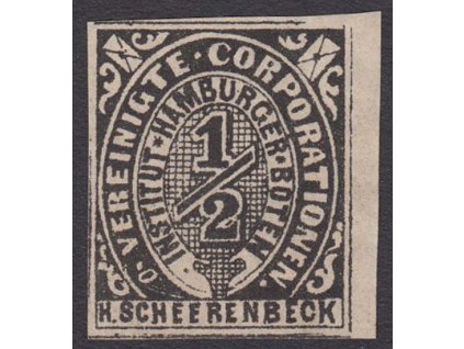 Hamburg, 1862, 1/2 Sch Boten-Marken, MiNr.4, (*)