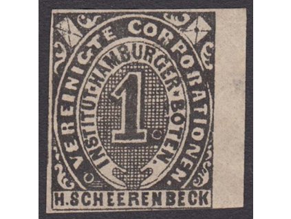 Hamburg, 1862, 1 Sch Boten-Marken, MiNr.5, (*)