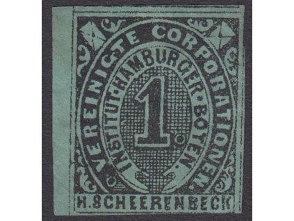 Hamburg, 1862, 1 Sch Boten-Marken, MiNr.5, (*) , vada