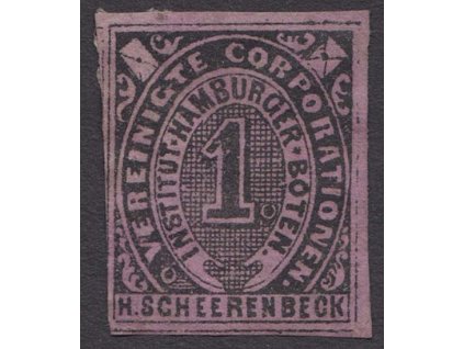 Hamburg, 1862, 1 Sch Boten-Marken, MiNr.5, (*)