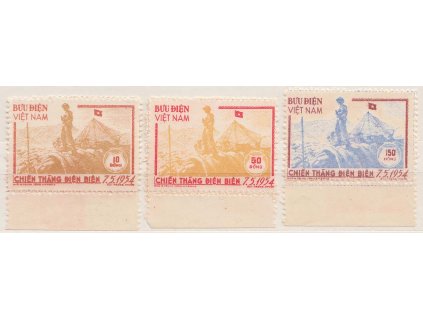 Vietnam, 1954, 10-150 D série, MiNr.12A-14A, (*) lomy