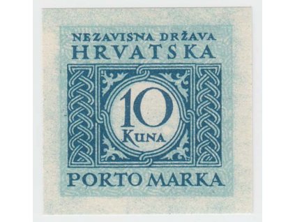 1942, 10 Kuna doplatní, nezoubkovaná!, MiNr.15U, **