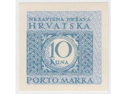 1942, 10 Kuna doplatní, nezoubkovaná!, ZT, MiNr.15P, **