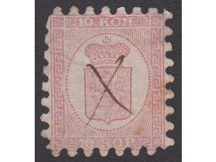 1860, 10 K Znak, MiNr.4Ax, znehodnoceno škrtem, faldy