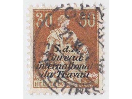 1923, (BIT/ILO), 30 C Helvetia s přetiskem, MiNr.5x, vada