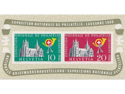 1955, 10-20 C aršík Lausanne, MiNr.Bl.15, **/*