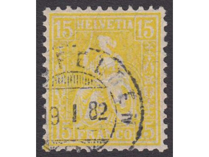 1881, 15 C Helvetia, MiNr.39, razítkované