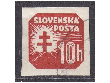 1939, 10h novinová, vodorovný rastr, Slov.Spec.Nr.NV14x, razítkovaná, část původního lepu
