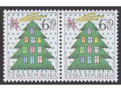 2002, 6.40 Kč Vánoce, DV - slabý tisk, Nr.337, **
