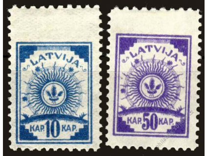 Latvija, 1919, 10 a 50Kap Znak, * po nálepce