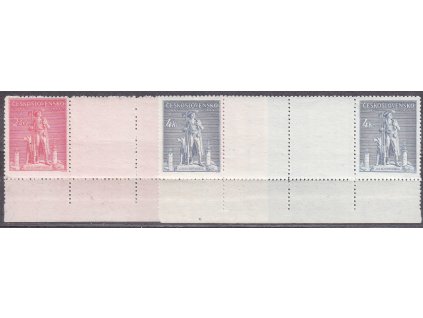 1945, 2.40-4Kčs Kozina, meziarší s dolním okrajem, Nr.431-2, **