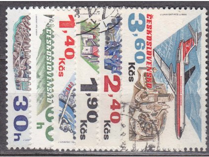 1973, 30h-3.60Kčs Letecké, série, Nr.L74-9, razítkované, ilustrační foto