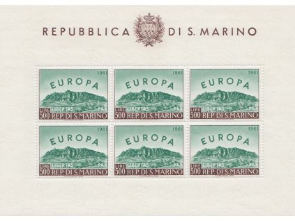 1961, 500 L EUROPA, přepážkový list, MiNr.Kl.700, **