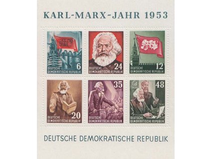 1953, 6-48 Pf Karl-Marx-Jahr, soutisk, MiNr.387-91A **