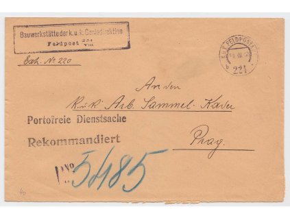 No.224b, 1918, R-dopis zaslaný z útvaru No.224b