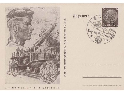 1941, Essen, Den poštovní známky, celinová pohlednice