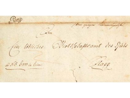 1820, v.Prag, skládaný dopis, špatná jakost