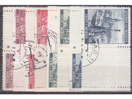 1939, 1.20-2.50K Krajinky, kupony, křížky, L+P, razítkované, ilustrační foto