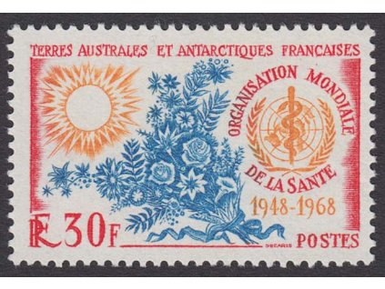 Antarktické území, 1968, 30 Fr OMS/WHO, MiNr.44, **