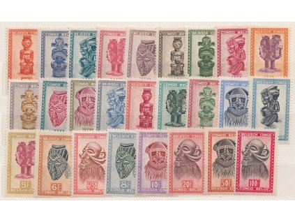 Belgické Kongo, 1947, 10C-100 Fr Masky, Nr.263-88, **