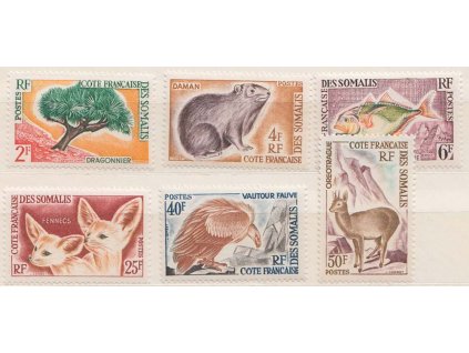 Somalküste, 1962, 2-50 Fr série Fauna, MiNr.336-41, **