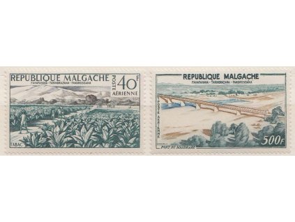 Madagaskar, 1960, 40 a 250 Fr letecké, Nr.456,460, **