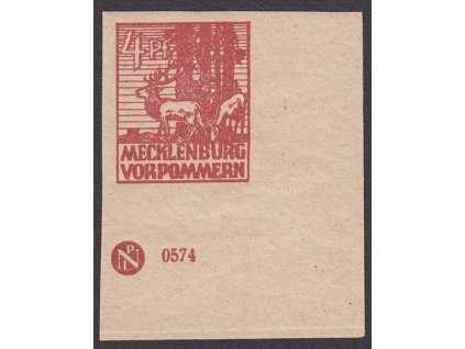 Mecklenburg-Vorpommern, 1946, 4 Pf Les, DZ, **