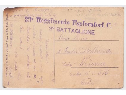 1919, čs. italští legionáři nasazení na Slovensku, razítko