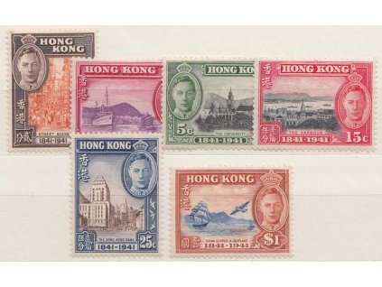 Hong Kong, 1941, 2C-1Dolar Jiří VI., MiNr.163-68, **/*