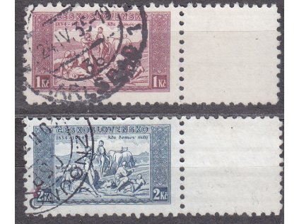 1934, 1-2Kč KDM, pravé kupony, Nr.281-2, razítkované