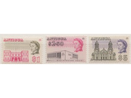 Antigua, 1966, 1-5 Dolarů Elisabeth, MiNr.169-71, **