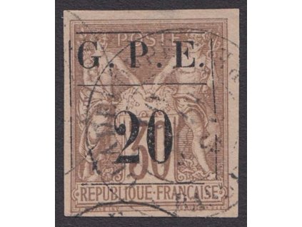 Guadeloupe, 1884, 20C/30C Alegorie, MiNr.1, razítko, dv