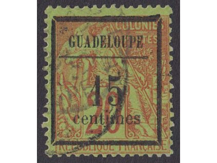 Guadeloupe, 1889, 15C/20C Alegorie, MiNr.4, razítko
