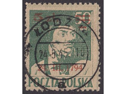 1945, 5Zl/50Gr Osobnosti s přetiskem, Nr.398, razítko