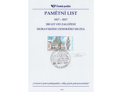 Tvrdoň, podpis na pamětním listu ČP z roku 2017