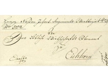 Vojenský skládaný dopis z roku 1826
