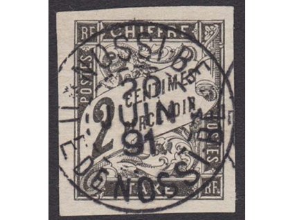 Nossi Be, 1891, razítko na doplatní známce, lomy