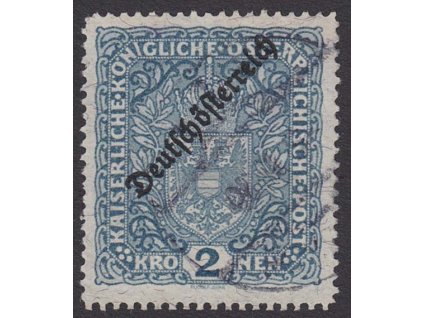 1919, 2 Kr Znak, posun přetisku, MiNr.243IIA, razítko