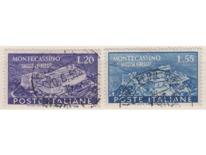 1951, 20-55 L série Monte Cassino, MiNr.837-38, razítko