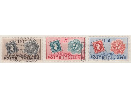 1951, 10-60 L série 100. let známky, MiNr.845-47, razítko