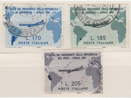 1961, 170-205L série Gronchi, MiNr.1100-1102, razítko