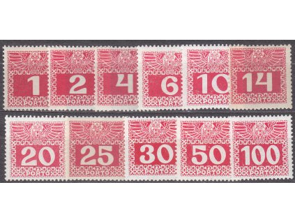 1-100h Doplatní, * po nálepce, zn. platné v ČSR, ilustrační foto