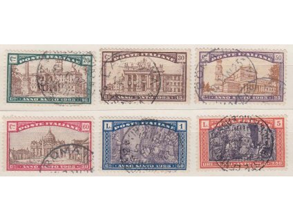 1924, 20C-5L Heiliges Jahr 1925, MiNr.206-11, razítko