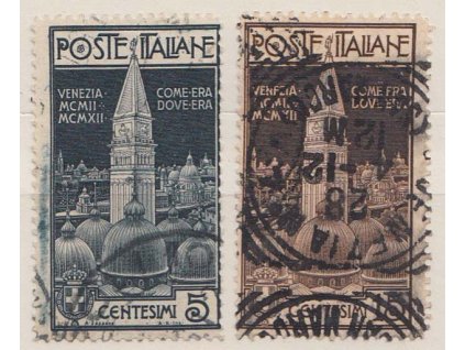 1912, 5-15 C série Campanile, MiNr.105-106, razítko