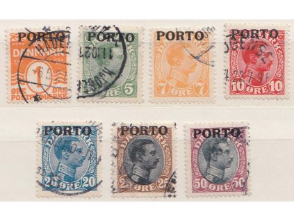 1921, 1-50 Q doplatní série, MiNr.1-7, razítko, 20 Q dv
