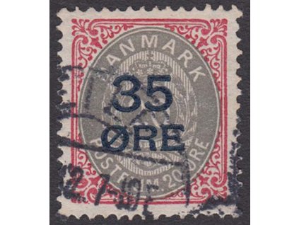 1912, 35Q/20Q přetisková známka, MiNr.61I, razítkované