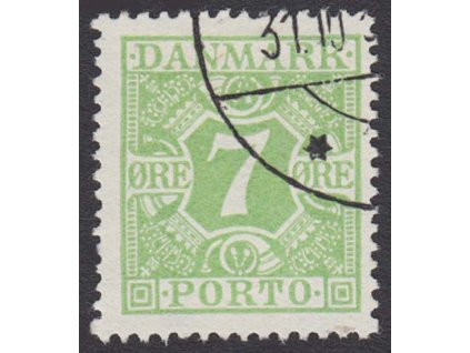 1921, 7 Q doplatní, MiNr.12, razítkované