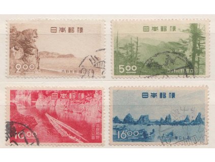 Japonsko, 1949, 2-16 Y Parky, MiNr.442-45, razítko, dv
