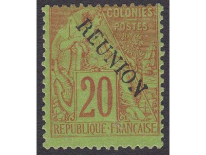 Reunion, 1891, 20 C Alegorie, MiNr.23, * po nálepce
